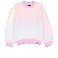 Girls Long Sleeve Crewneck Rainbow Gradient Sweater
