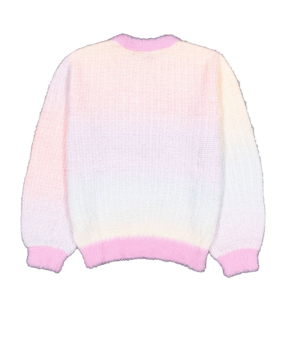 Girls Long Sleeve Crewneck Rainbow Gradient Sweater