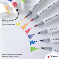 Alcohol Dual Tip Marker Set 6pk