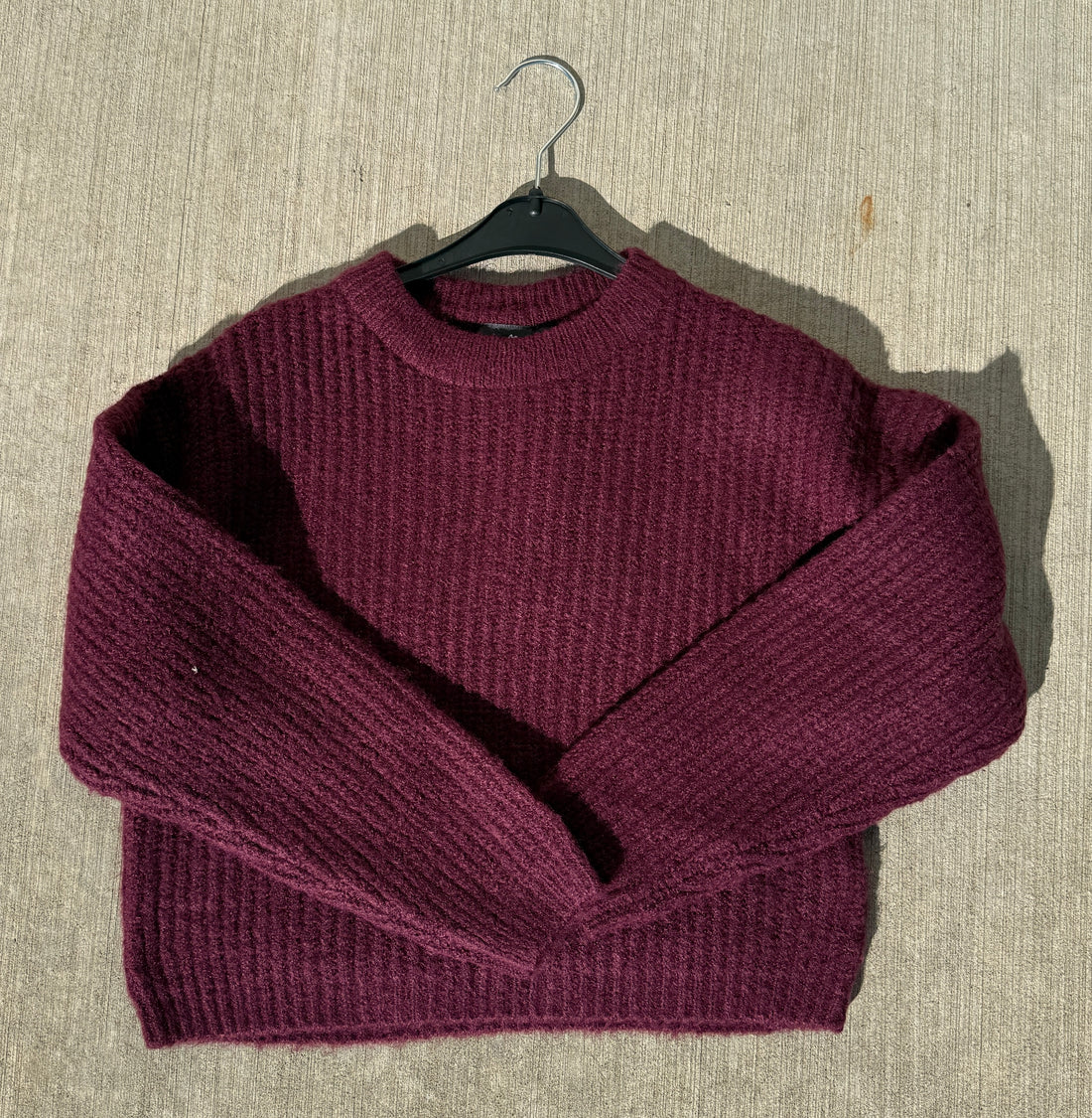 Girls Burgundy Knit Sweater