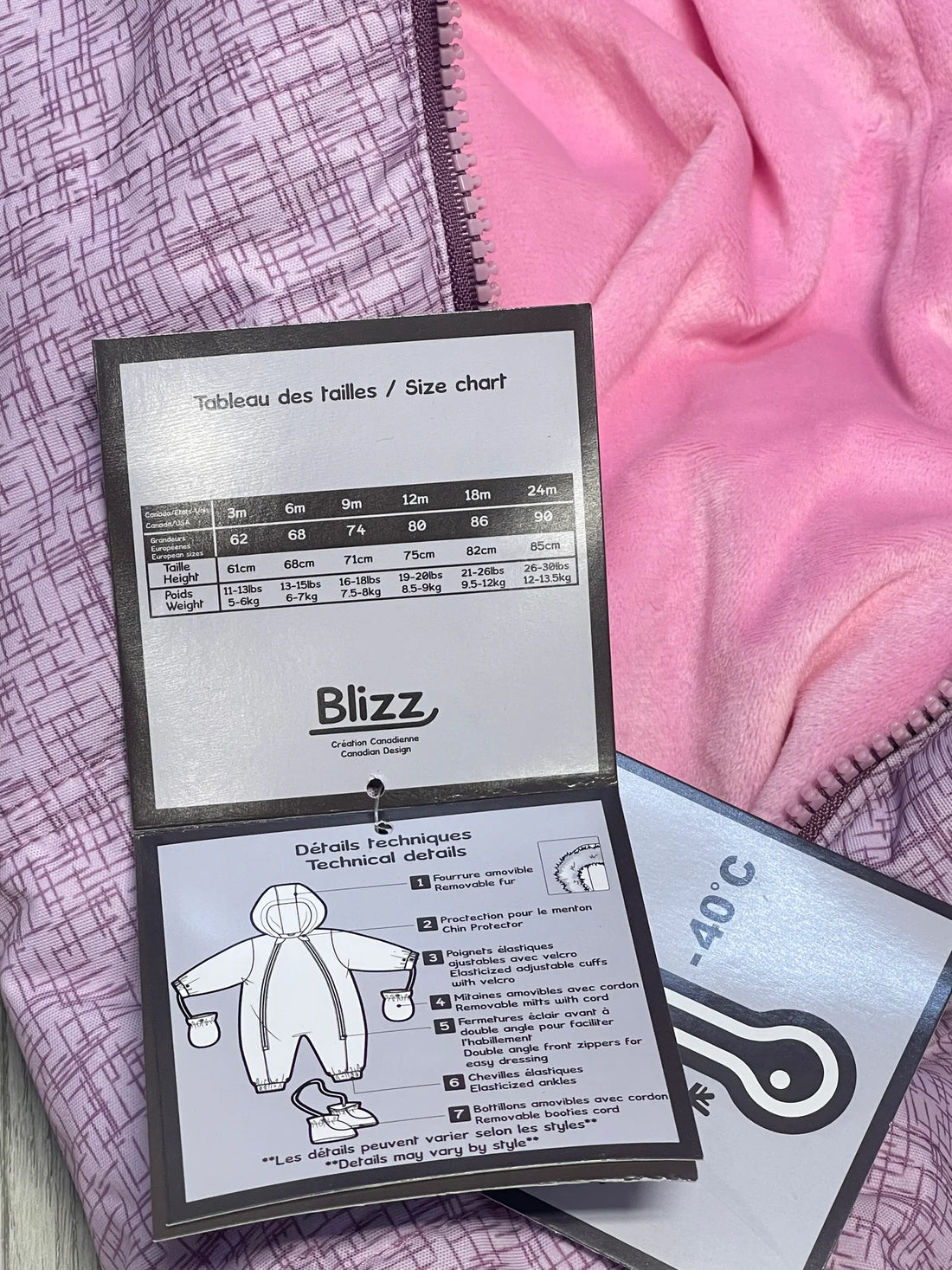 Baby Girls 4 Piece Snowsuit Set - Lavender Mist
