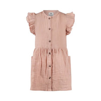 Girls' Muslin Dress Soft Pink Ruffles