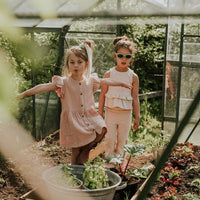 Girls' Muslin Dress Soft Pink Ruffles