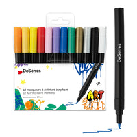 Fine Tip Acrylic Paint Markers – 0.7 mm (Set of 12)