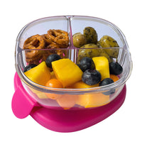 Compact Leakproof Snack Bowl with 3 Compartments