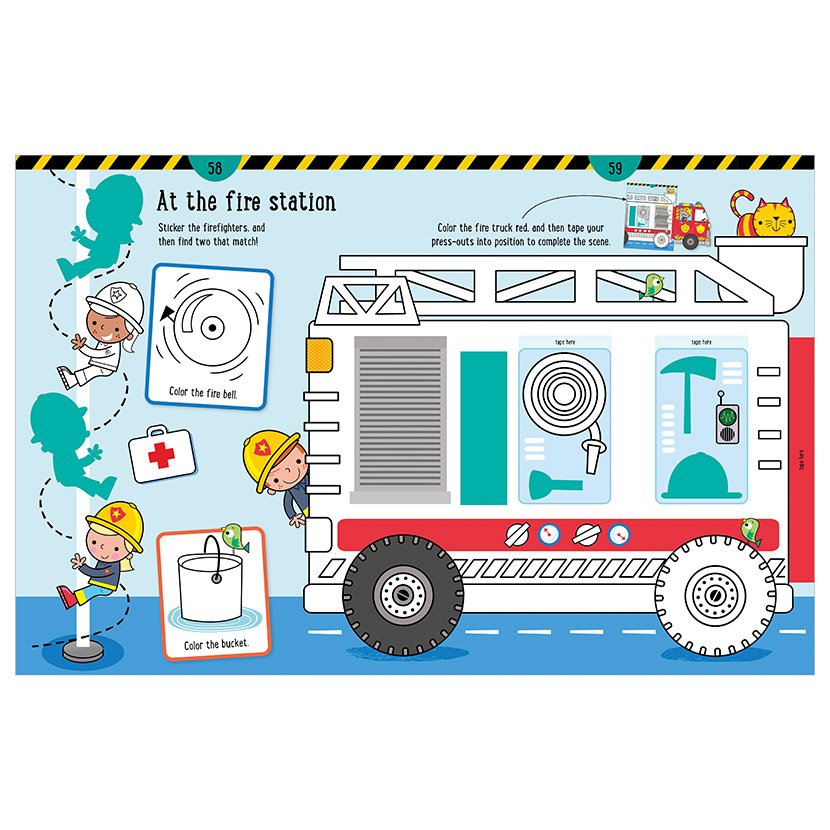 Sticker Color Create Blue Activity Book