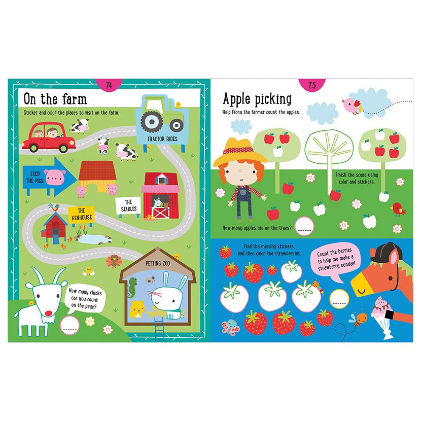 Sticker Color Create Blue Activity Book