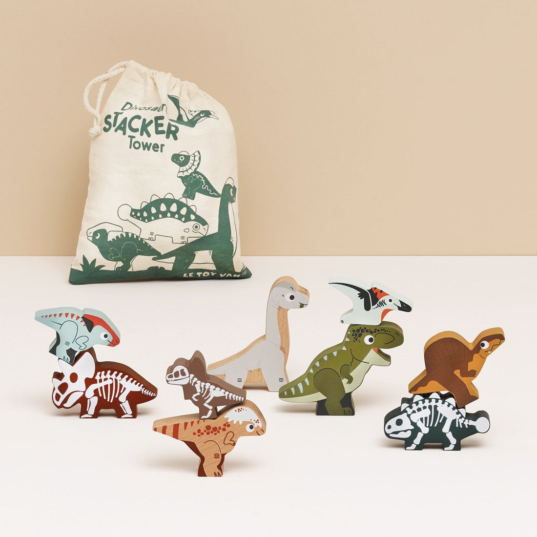 Wooden Jurassic Stacking Toys