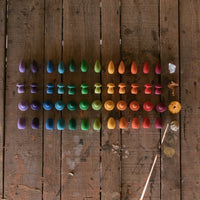 Wood Mandala Rainbow Snowflakes
