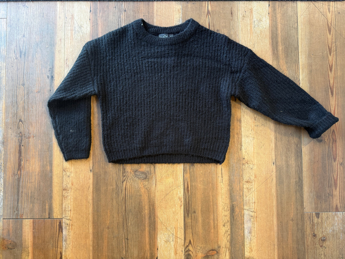 Girls Black Knitted Sweater