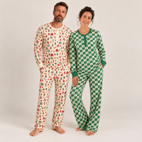 Adult Henley Wide Leg Pajama Set