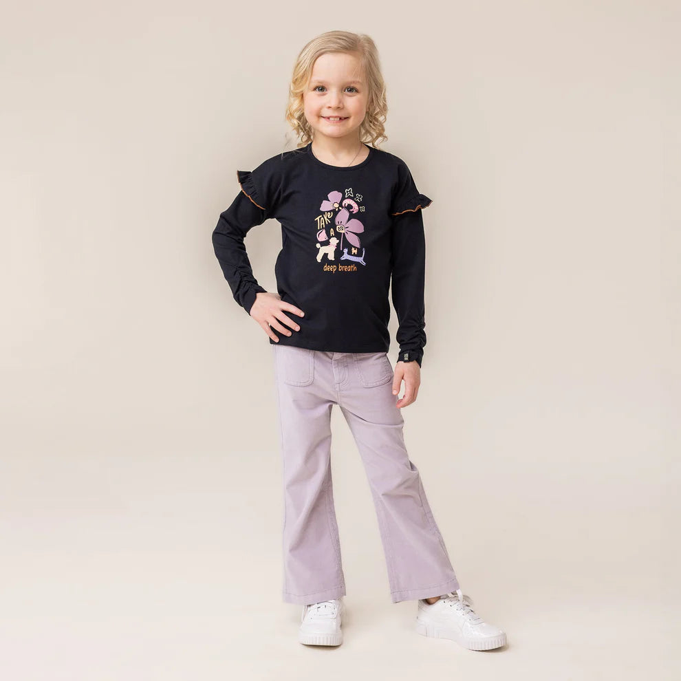 Girls' Purple Flared Pants