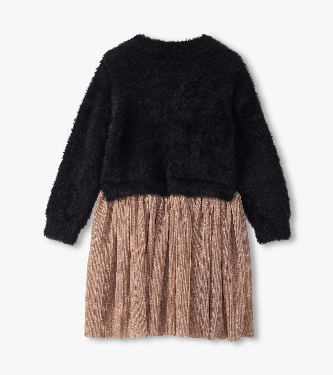 Girls Gold Star Mix Media Dress