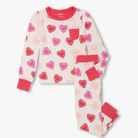 Girls Cut Out Hearts Pajama Set