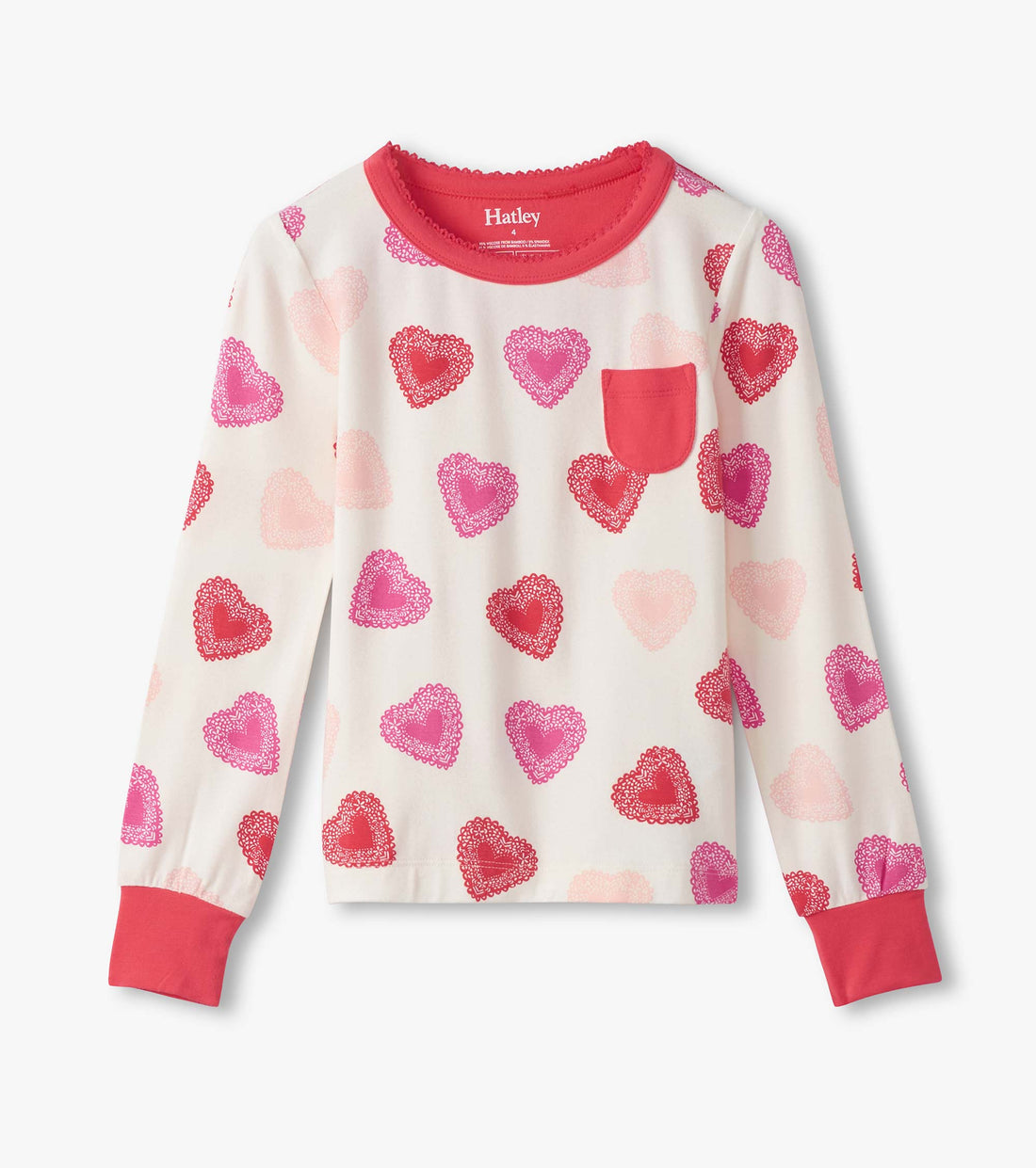 Girls Cut Out Hearts Pajama Set