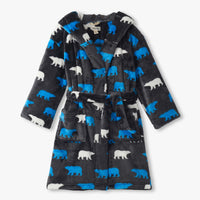 Polar Bear Silhouette Fuzzy Fleece Robe