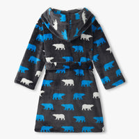 Polar Bear Silhouette Fuzzy Fleece Robe