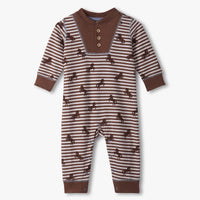 Ranch Horses Button Yoke Romper