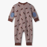 Ranch Horses Button Yoke Romper