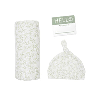 Hello World Swaddle & Knotted Hat Set