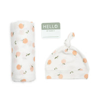 Hello World Swaddle & Knotted Hat Set
