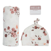 Hello World Swaddle & Knotted Hat Set