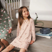 Long Sleeved Ruffled Sleep Dress