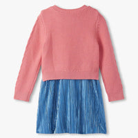 Girls Pink Flamingo Dress
