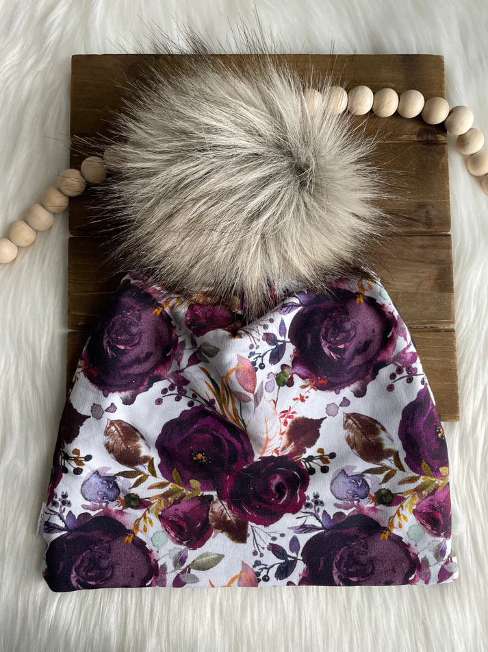 Bamboo Terry Beanie with Pom Pom
