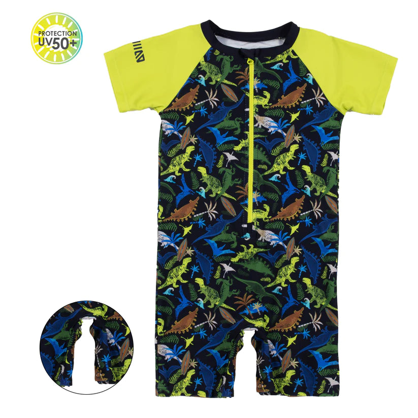 One Piece Short Sleeve Swimsuit (6/9M-4Y)