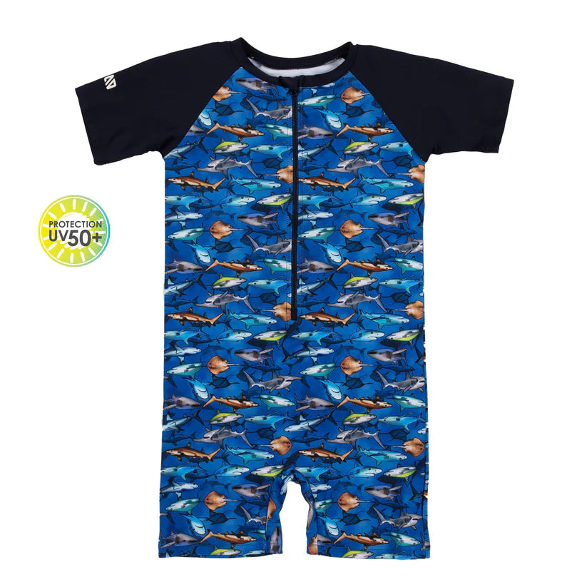 One Piece Short Sleeve Swimsuit (6/9M-4Y)