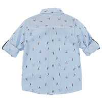 Boys Long Sleeve Print Button up Shirt