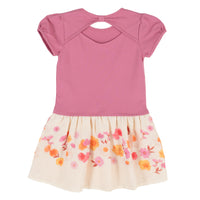 Girls Floral Two Tone Dress