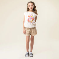 Girls Ivory Floral Top