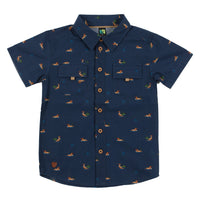 Boys Navy Button up T-Shirt