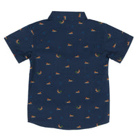 Boys Navy Button up T-Shirt