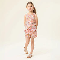 Girls Crossover Floral Tank