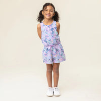 Girls Lilac Floral Romper