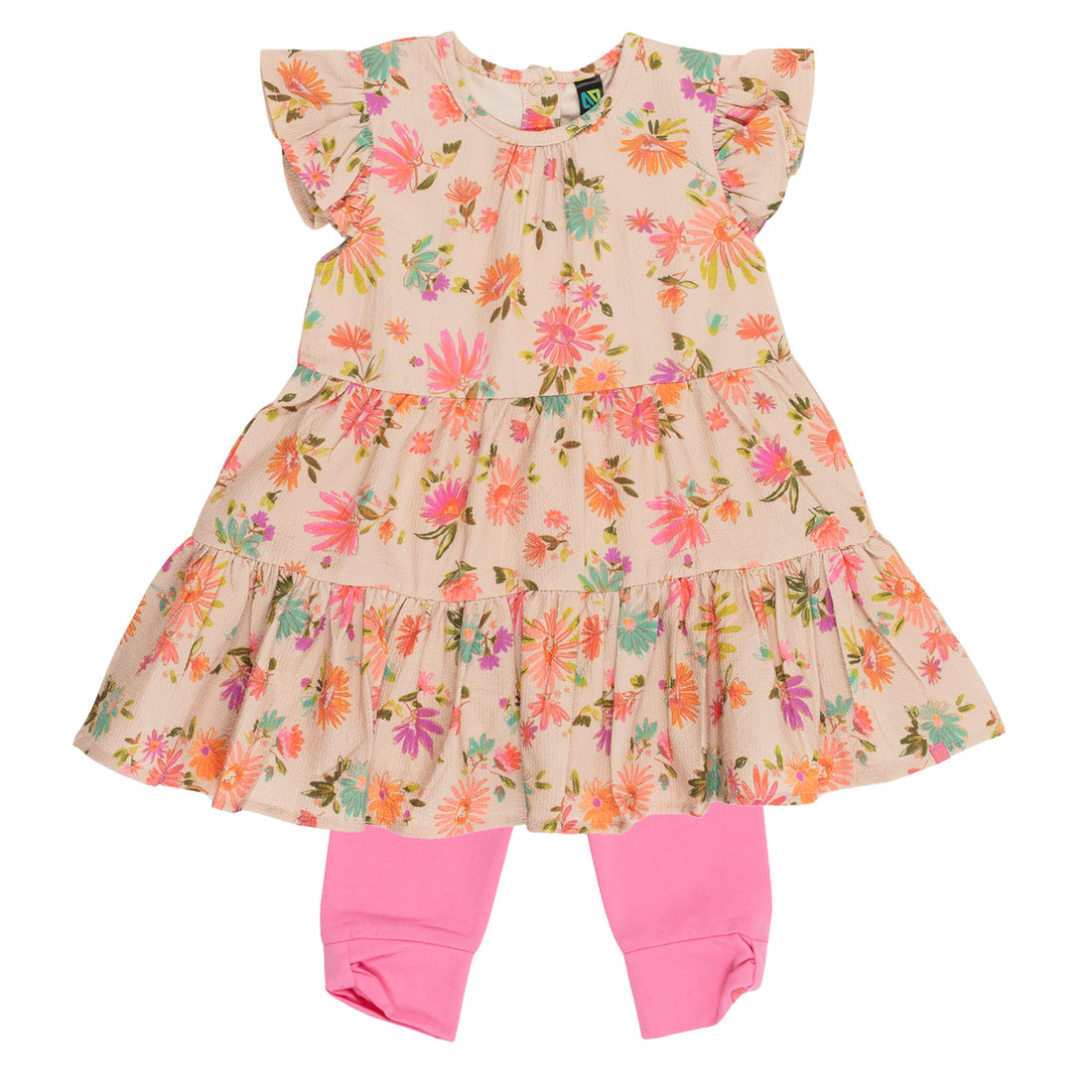 Baby Two Piece Floral Dress & Pant Set
