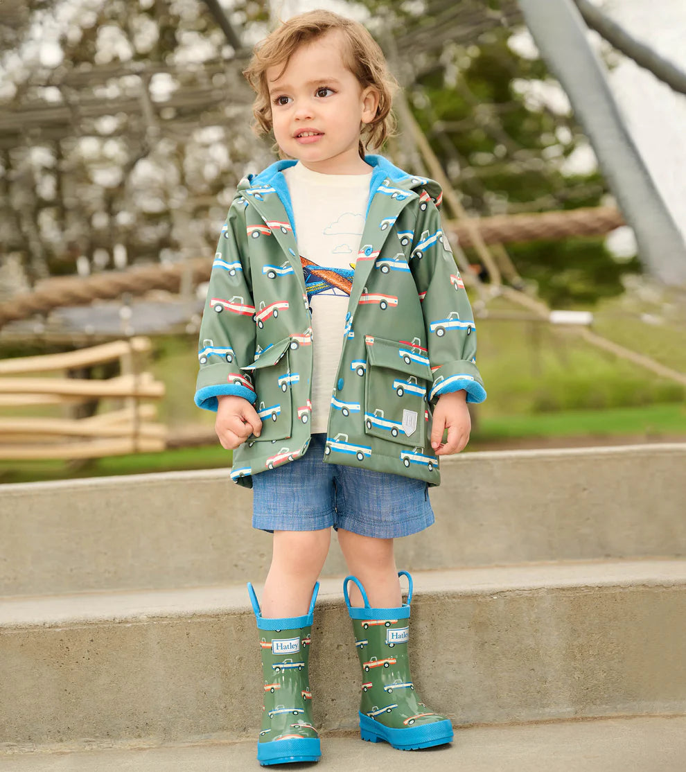 Toddler Boys Button Up Rain Jacket