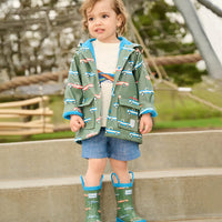 Toddler Boys Button Up Rain Jacket