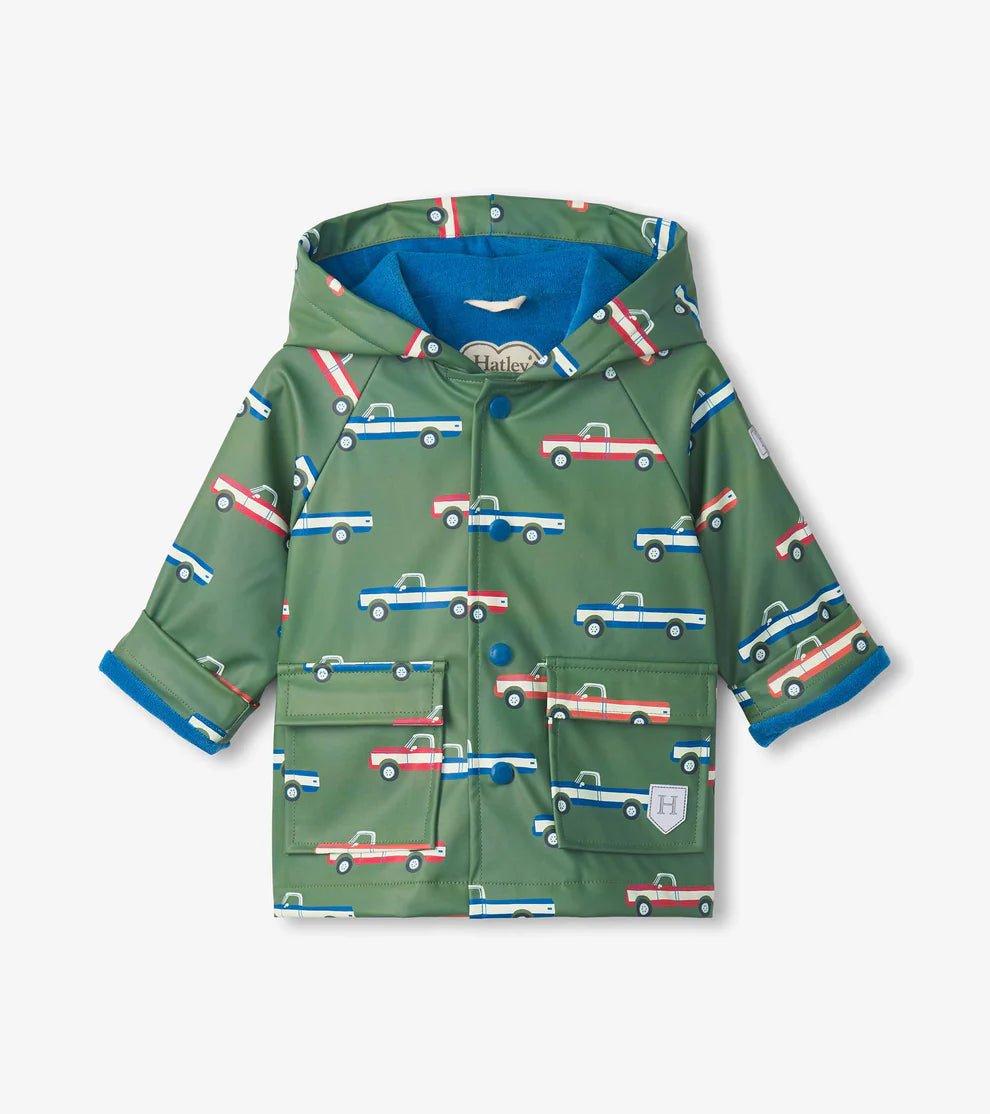 Toddler Boys Button Up Rain Jacket