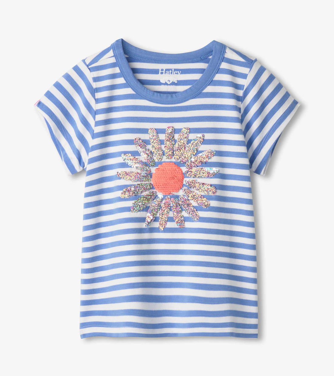 Girls Bamboo Cornflower Stripes Tee