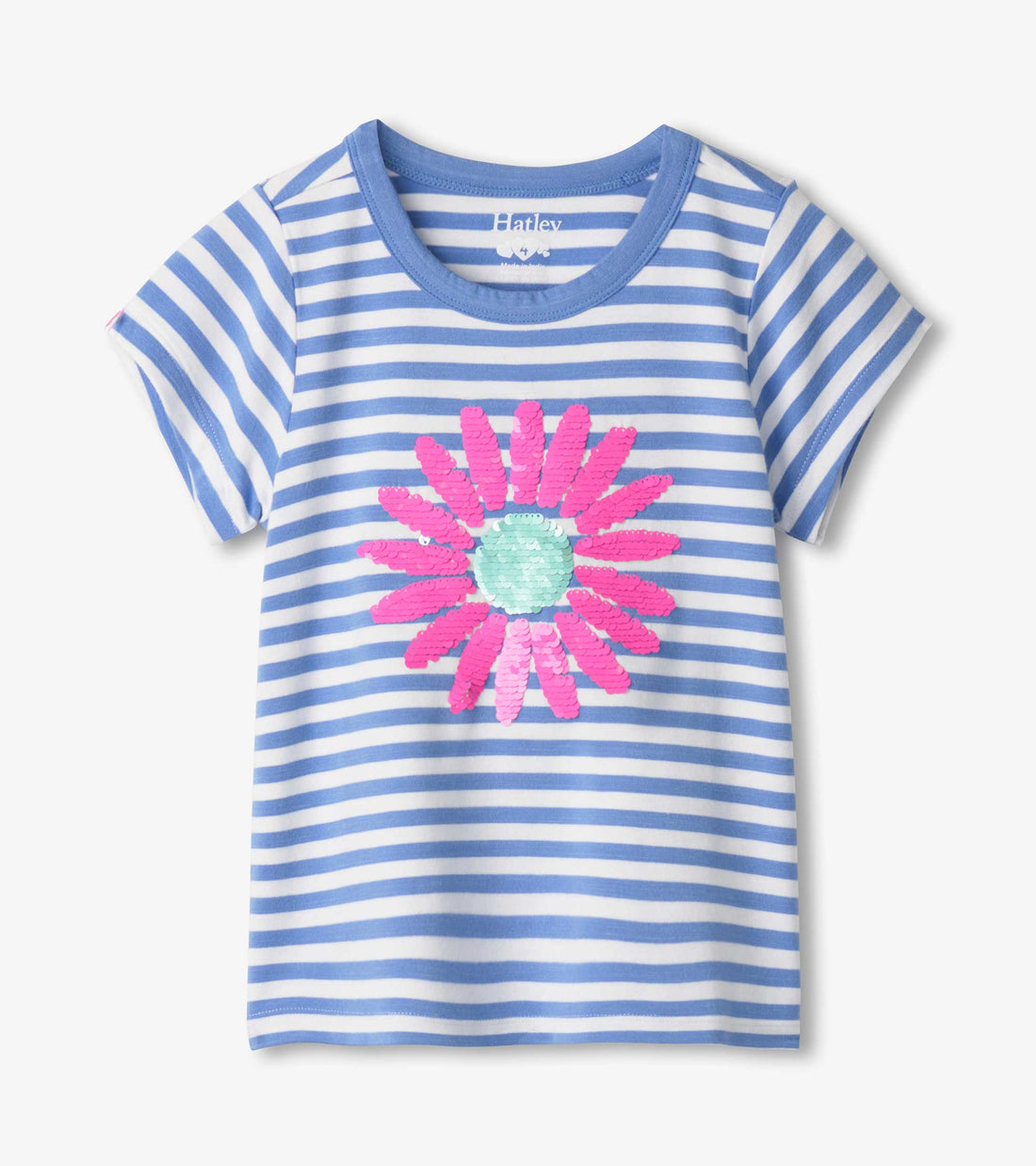 Girls Bamboo Cornflower Stripes Tee