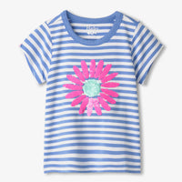 Girls Bamboo Cornflower Stripes Tee