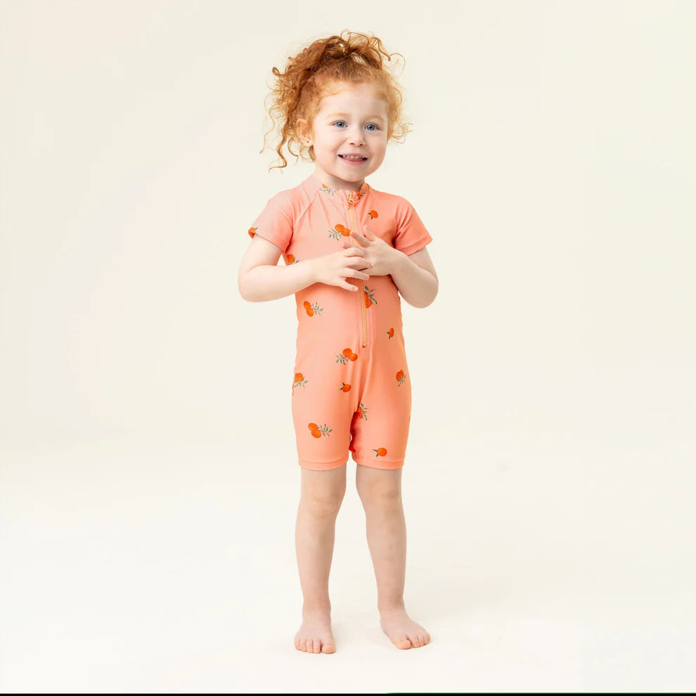 UV One Piece Coral Peach Rashguard Swimsuit