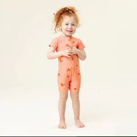UV One Piece Coral Peach Rashguard Swimsuit