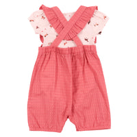Two Piece Print Onesie with Ruffle Romper