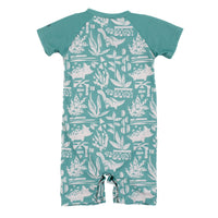 One Piece Dino Print Rashguard Swimsuit