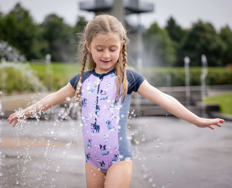 Girls UV One Piece Rashguard Swimsuit